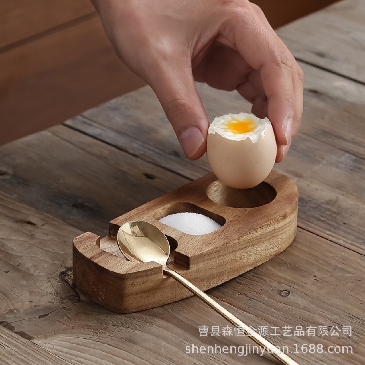 木制鸡蛋托盘相思木蘸料分格餐盘实木家用鸡蛋隔热防烫垫勺子收纳
