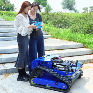 小型除草机 履带割草机开荒园林果园打草用汽油遥控自动割草机
