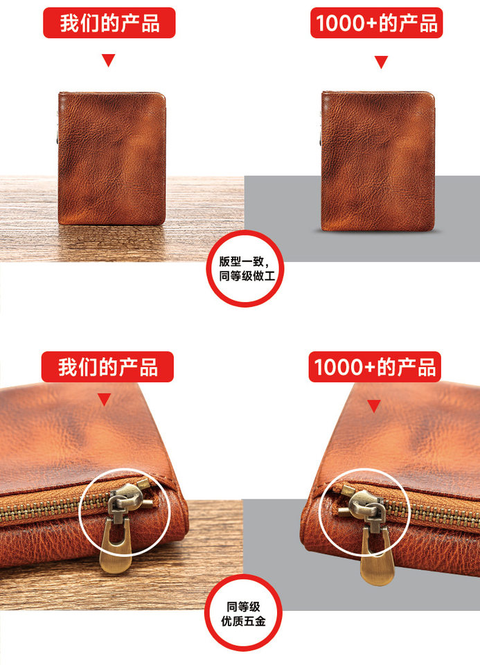 Ví nam Marante ví ngắn dạng dọc da bò thật cao cấp — 1202 màu nâu, 1202 màu đen, Màu nâu, Màu xanh lam chi tiết 14