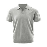 ZF8120-D简约高智感老钱风短款海鸥领美式休闲针织短袖T恤，男装针织衫/毛衣，星座614