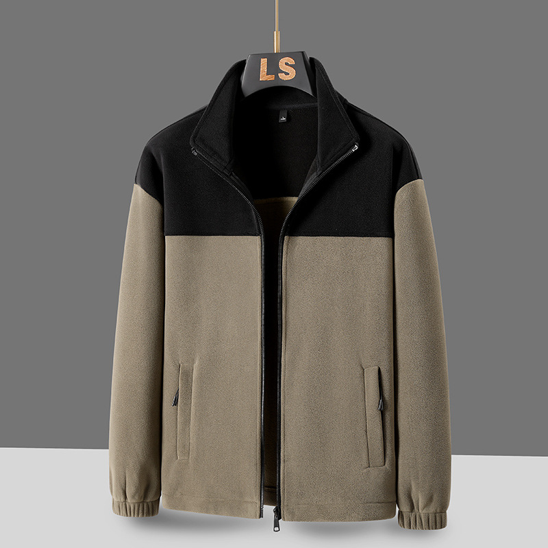 Autumn/Winter Model Alpaca Plush Upright Collar Fleece Jacket Coat for Men and Women Outdoor Thick Warm Open Shirt Heat-Preserving Cold-Proof Men's Jacket