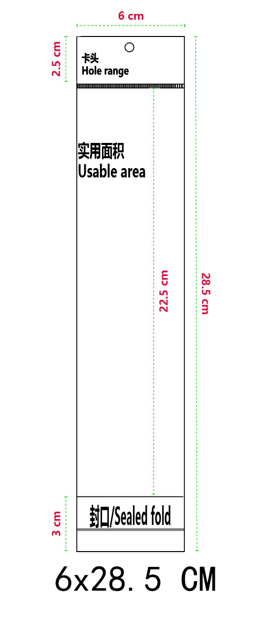 6*28.5*흰색+투명 100pcs/PCS*양면 5 실크