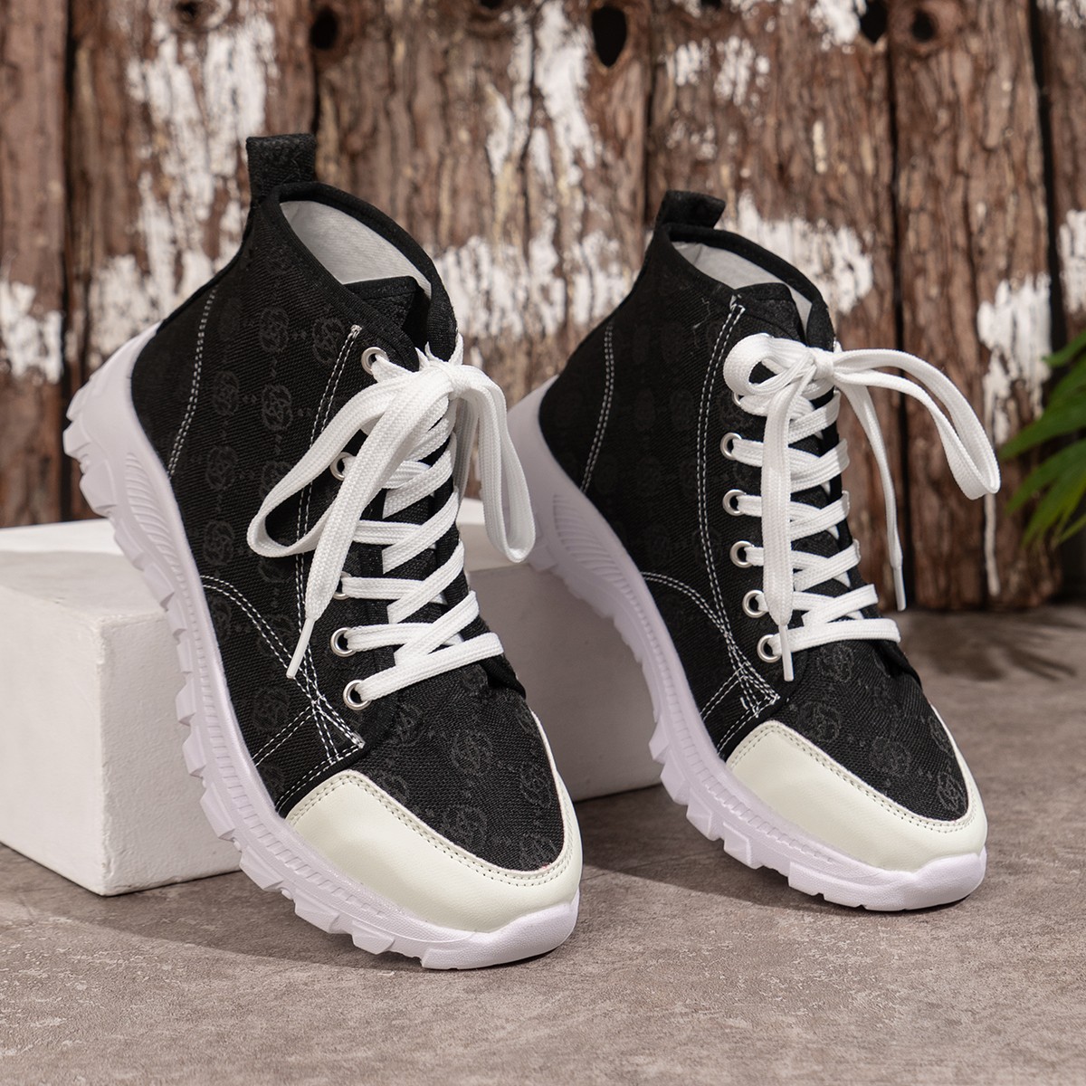 Women's Shoes spring and summer new women's shoes thick soled versatile high top sports shoes comfortable casual large size canvas shoes_voghion.com