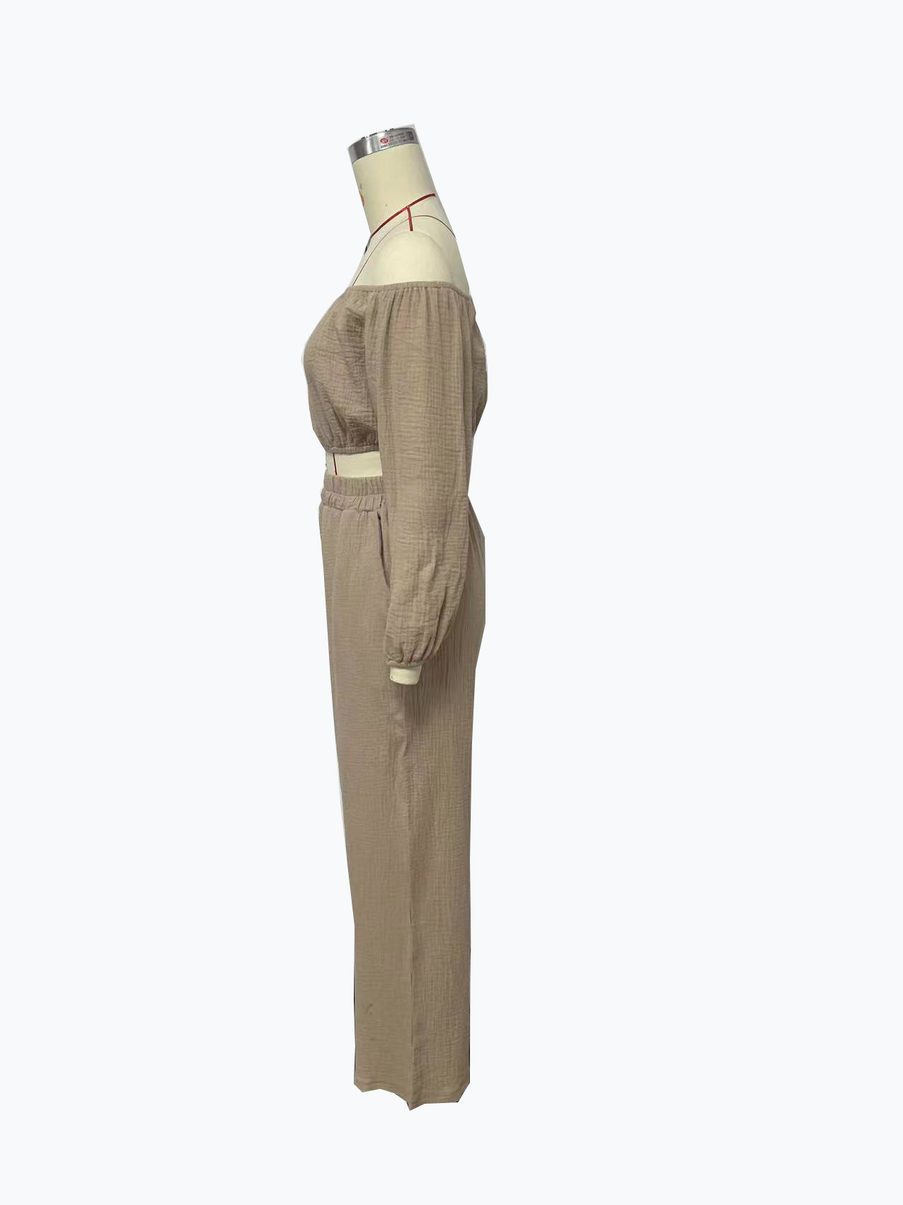 Long Sleeve Sleeve Length Holiday Daily Women's Sexy Streetwear Solid Color Polyester Pleated Pant Co-ord Set Pants Sets