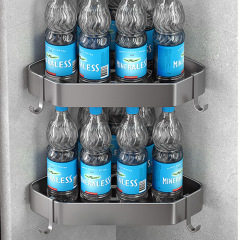 Gunpowder Bathroom Shelf Bathroom Without Drilling Toilet Bathroom Washing Room Washbasin Triangular Shower Wall Mounted Storage