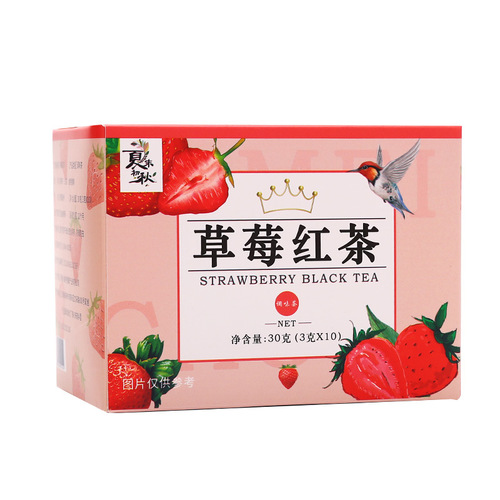 Strawberry black tea summer seasoning combination fruit tea wholesale lychee black tea peach oolong jasmine green tea triangle bag tea