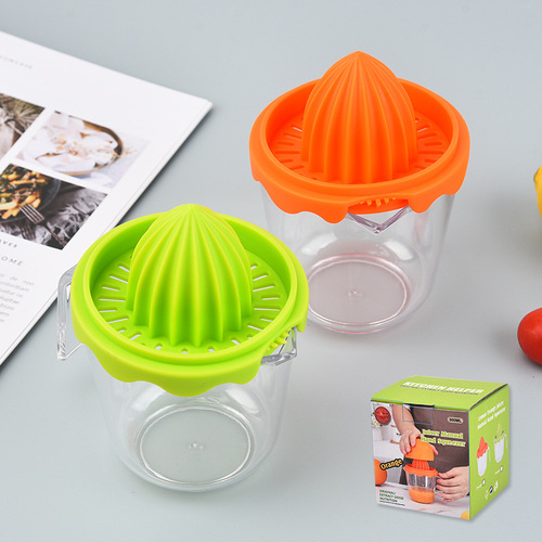 Multifunctional Lemon Manual Juicer with Measuring Cup, Household Kitchen Orange Fruit Squeezer Juicer