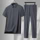 Casual Suit 2025 Men's Casual Fashion Polo Shirt Short-Sleeved T-Shirt Pants Middle-Aged and Elderly Business Cross-Border