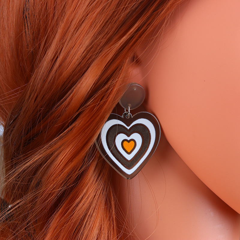 Cartoon Style Heart Shape Arylic Drop Earrings display picture 4