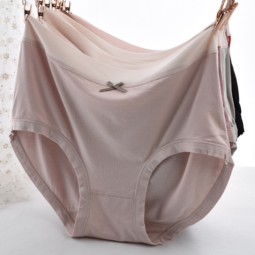 Factory direct sales Modal mid-waist underwear women's large size fat MM youth summer thin seamless edge briefs pantyhose