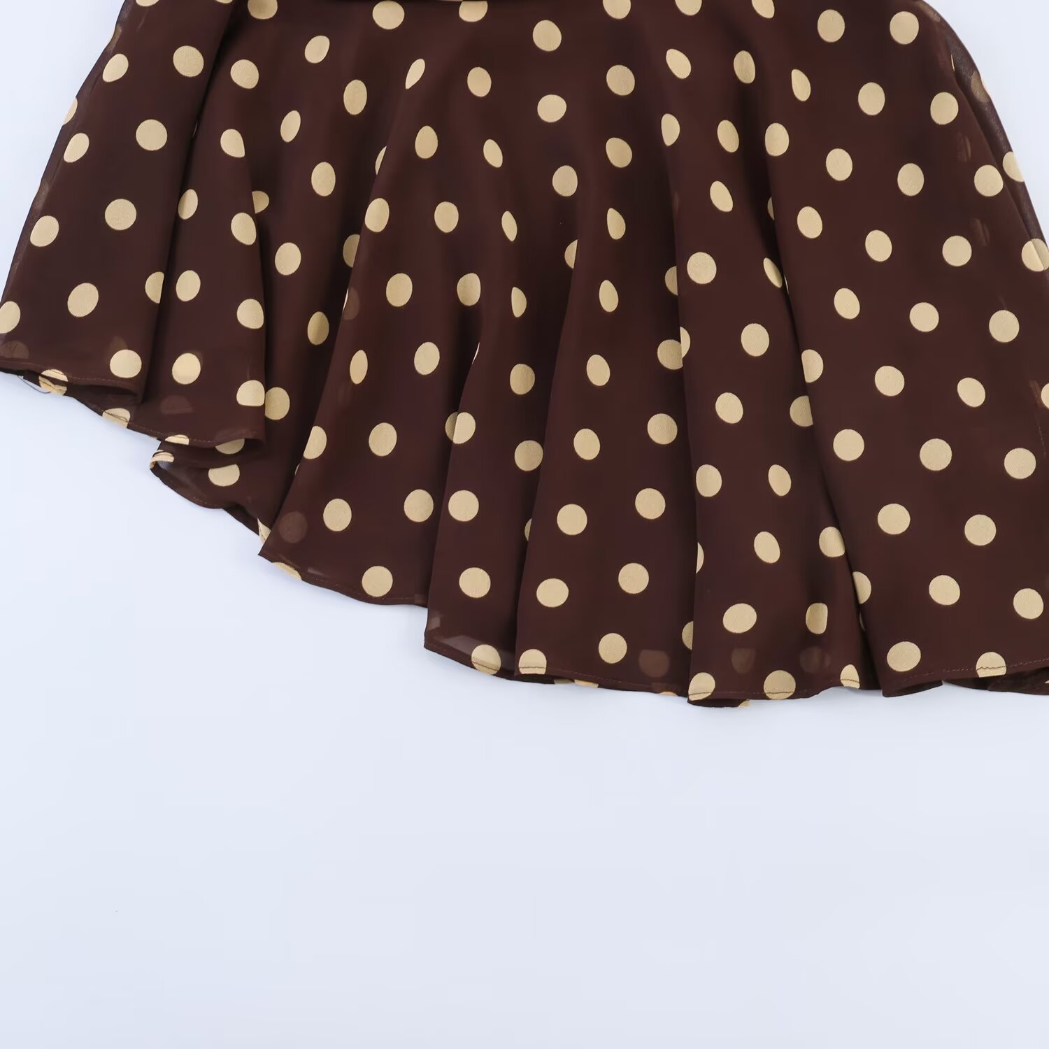 PB&ZA Women's Asymmetrical Midi Skirt French Gentle Mesh Polka Dot Summer New Arriva_ecoleips.com