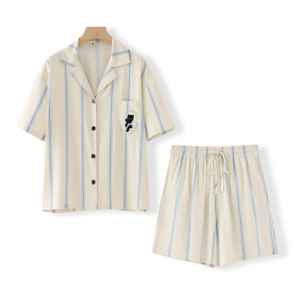 반소매 반바지-흰색