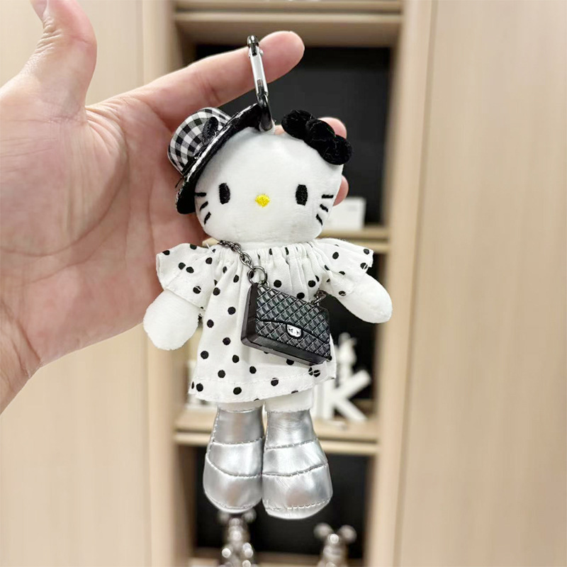 长腿kitty毛绒挂件玩偶可爱kt猫书包包包挂饰钥匙扣娃娃公仔批发|undefined