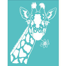 立体感长颈鹿图案丝印模板精致图案DIY丝网模板衣物模板瓷器适用