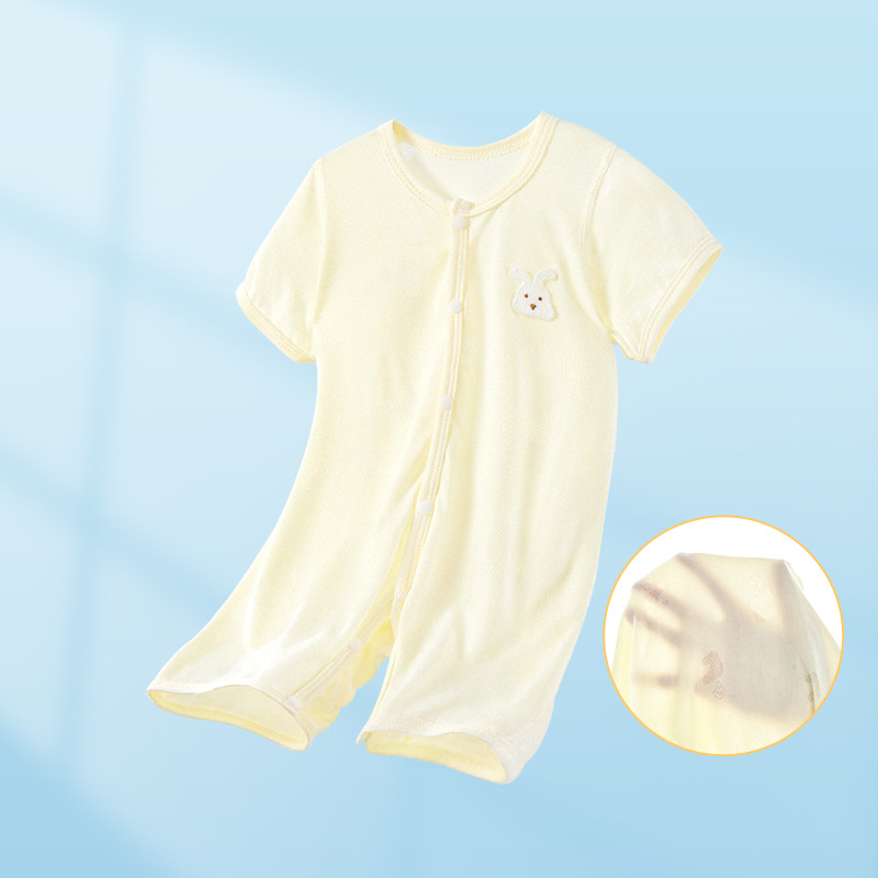 Bebé de verano camiseta recién nacido delgado pijama de manga corta luna llena ropa de verano para niños y niñas ropa de bebé