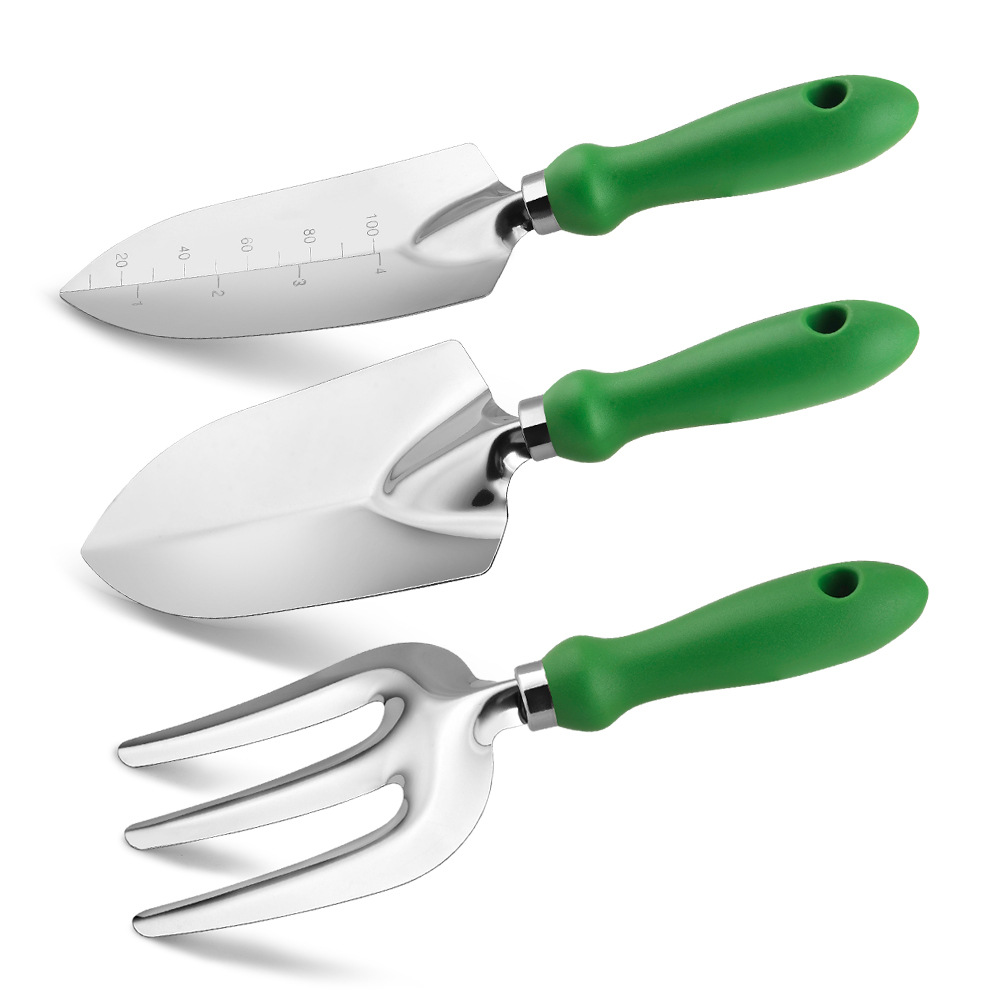 Plastic Handle Stainless Steel Garden Planting Tools Outdoor Vegetable Planting Flower Puller Household Pointing Shovel Rake Set