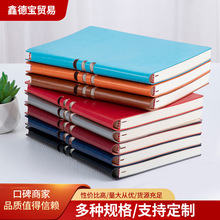 厂家供应 64纹皮革带笔A5商务记事本随身带会议工作手册笔记本