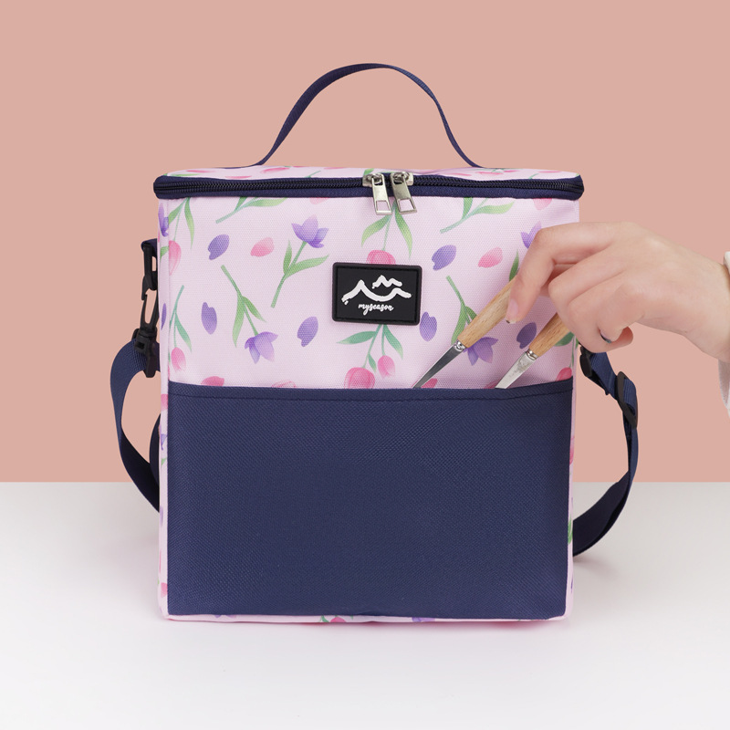 Nueva bolsa de aislamiento de color a juego, bolsa de hielo de picnic, bolsa de arroz con cinturón de mano, bolsa de lonchera grande de papel de aluminio, bolsa de comida para acampar