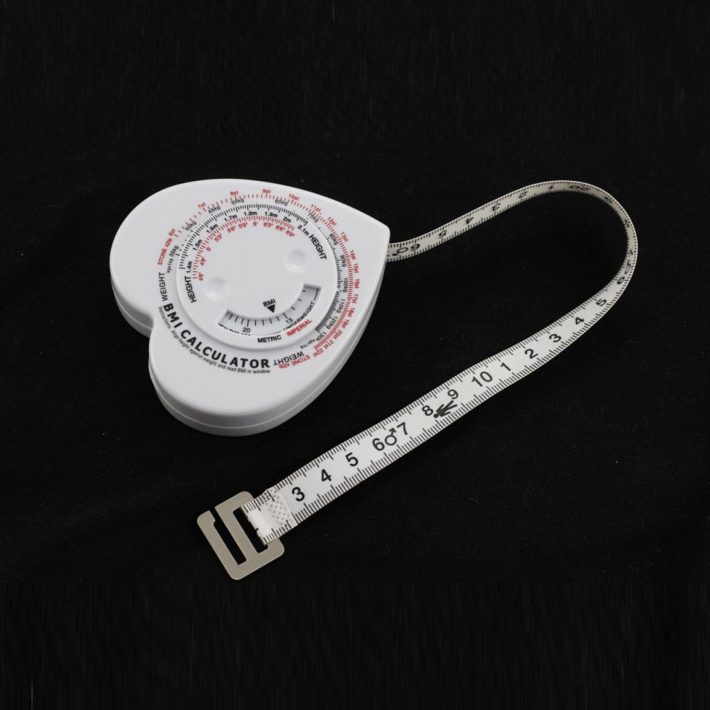 厂家直供心形多功能BMI卷尺便携式bmi礼品卷尺随身携带健康卷尺