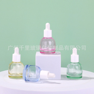 in stock 10ml color round shoulder pagoda dropper essence split glass bottle small capacity wholesale trial bottling