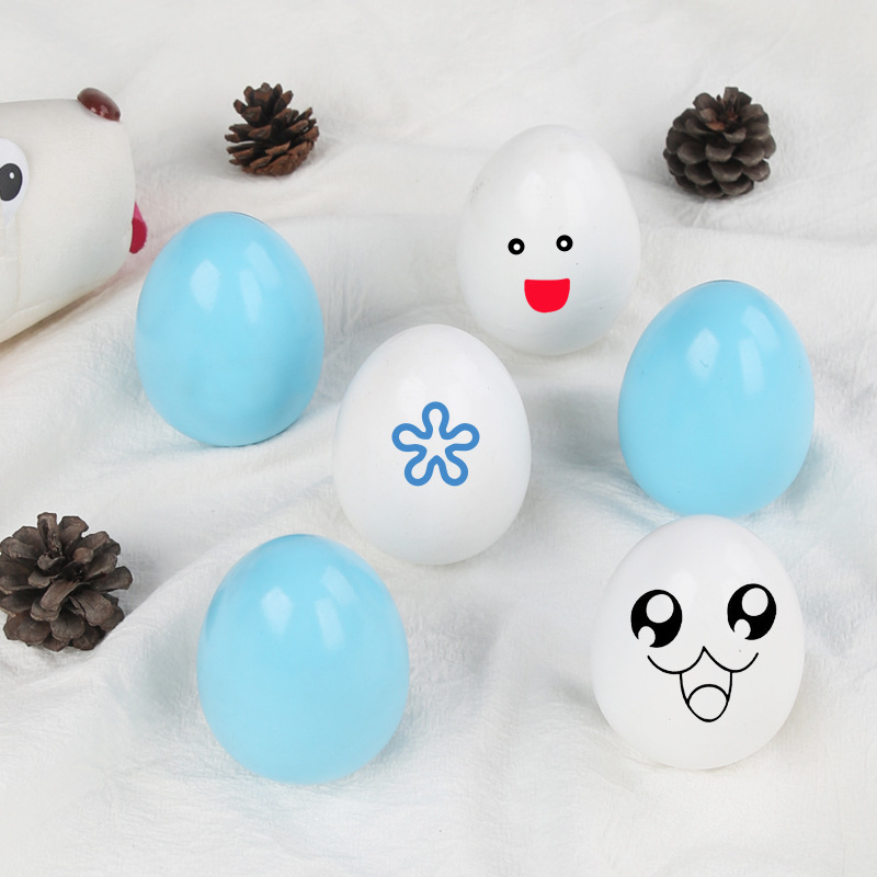 Huevo de madera lindo bricolaje de los niños transfronterizos huevo de pato pintado huevo de Pascua juguete educativo