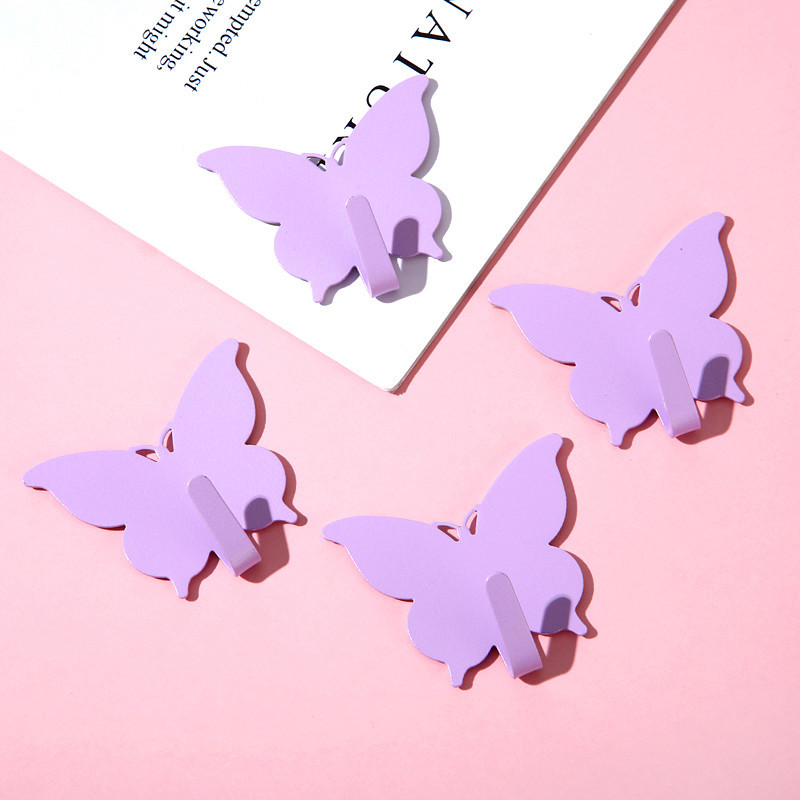 Gancho de mariposa fuerte sin agujeros ins viento encantador gancho adhesivo de corazón de niña decoración de pared de habitación gancho adhesivo de alto valor visual