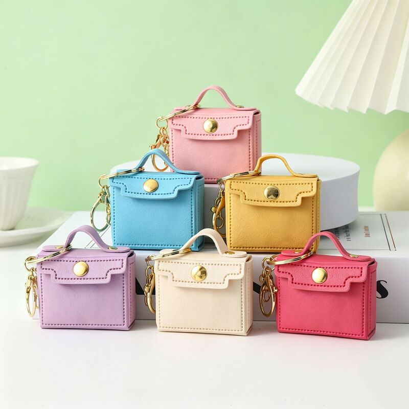 Mini Portable Small Square Bag Keychain Leather Bluetooth Earphone Storage Bag Cute Coin Purse Pendant Accessory Mini Portable Small Square Bag Keychain Leather Bluetooth Earphone Storage Bag Cute Coin Purse Pendant Accessory