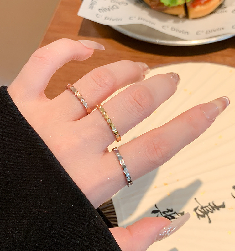 Wabenmuster Diamant Ring Aus Edelstahl Für Damen Mit Zirkon_voghion.com