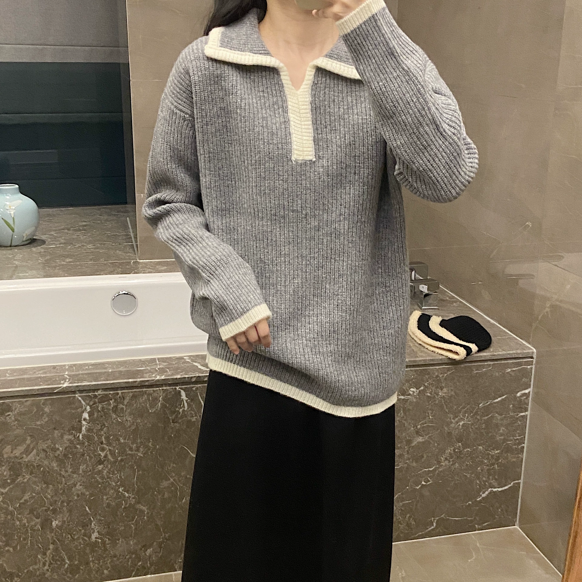 THOM BRASSY 9270 открытый лацканный воротник, чтобы сразить цвет, чтобы сразить цвет дизайн шерсти ткань свободная шерсть