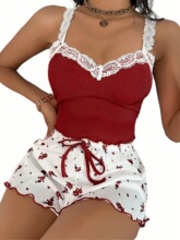 I 56901 Lace Camisole Shorts Pajama Set ��˿����˯�� �羳��