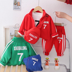 Boys' Spring and Autumn 2024 New Style Children's Clothing Stylish and Trendy Kids' Outfit Baby Spring Set Fashion Three-Piece Set