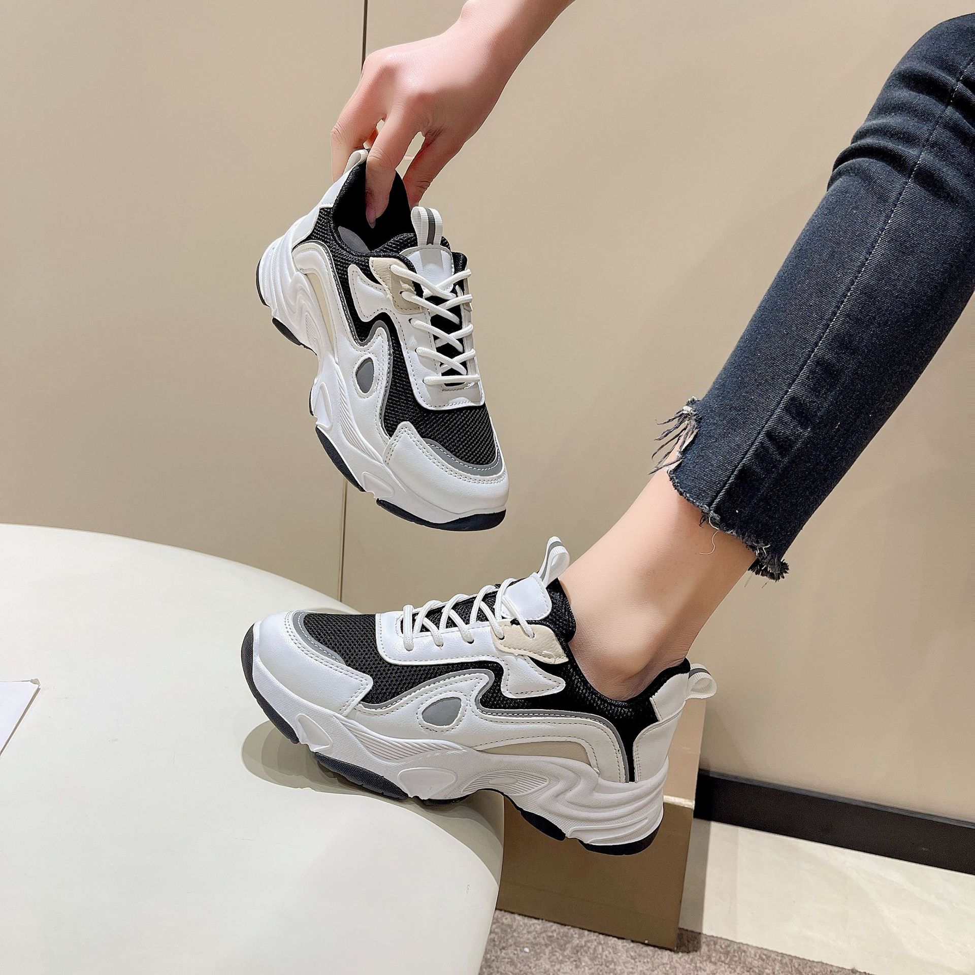 Chaussures de sport pour femmes, baskets de travail en tissu, faciles à nettoyer, Support d'arc, baskets à Absorption des chocs_voghion.com