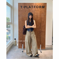 ［简裁］T-PLATFORM 2025年秋季爆款运动设计感工装休闲裤女93030
