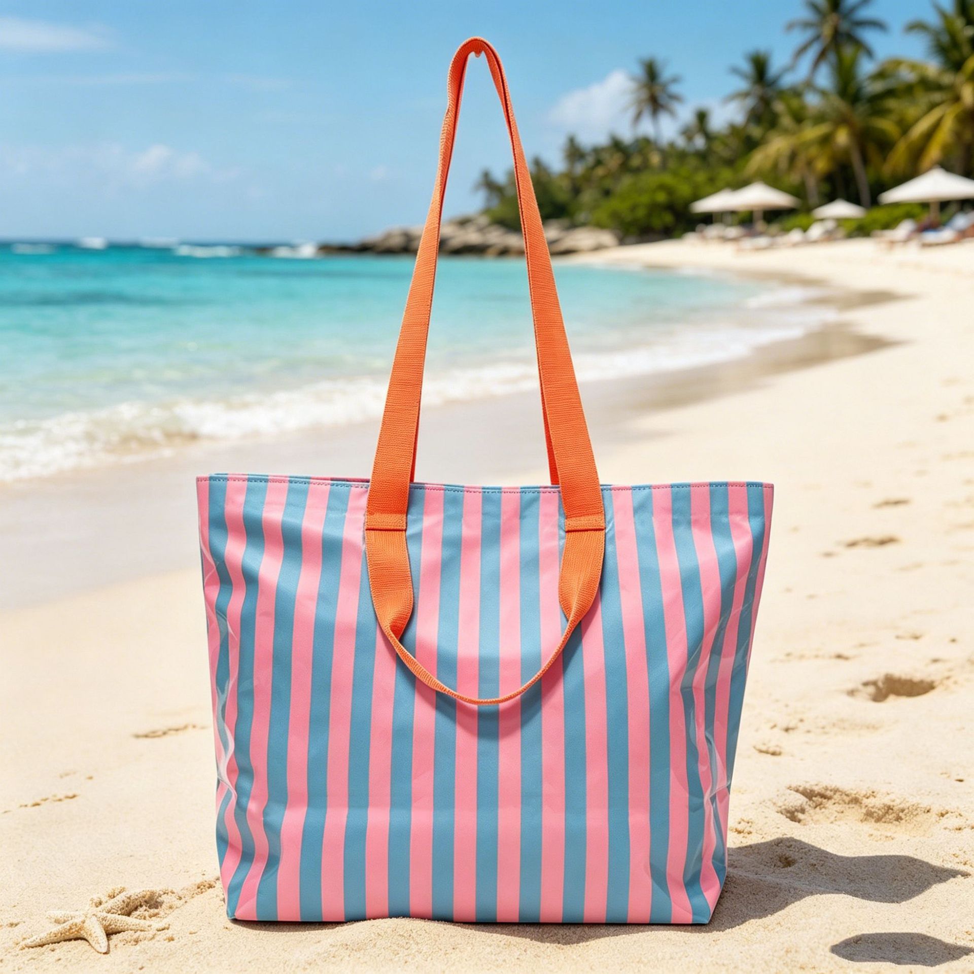 rayas impermeables de gran capacidad de vacaciones de playa bolsa de poliéster portátil de hombro de viaje de playa bolsa al por mayor