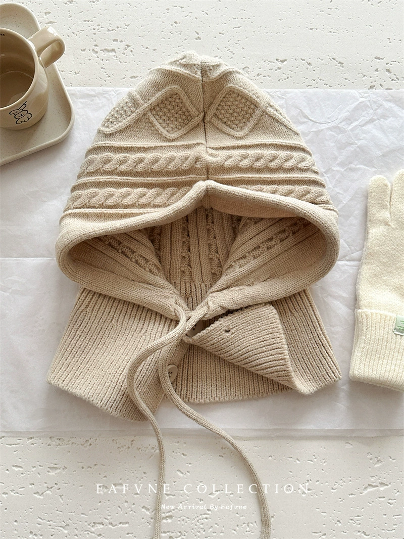 Retro winter keep warm scarf, woolen knitted hat, for beloved