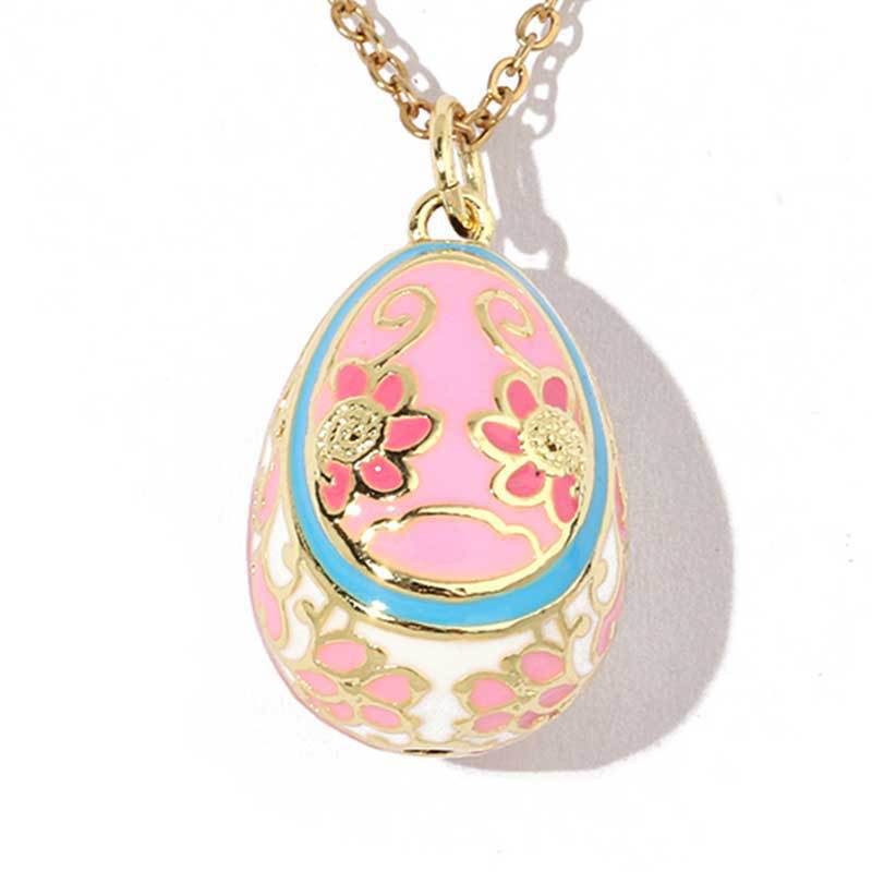 Elegante collana con pendente a forma di uovo di pasqua in zircone_voghion.com