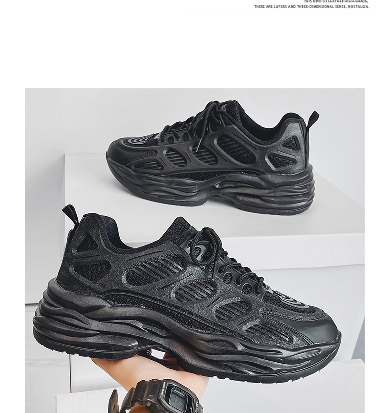 One piece drop shipping sneakers for men, mesh breathable casual shoes for couples, new versatile height increasing dad shoes, men's ins style_voghion.com