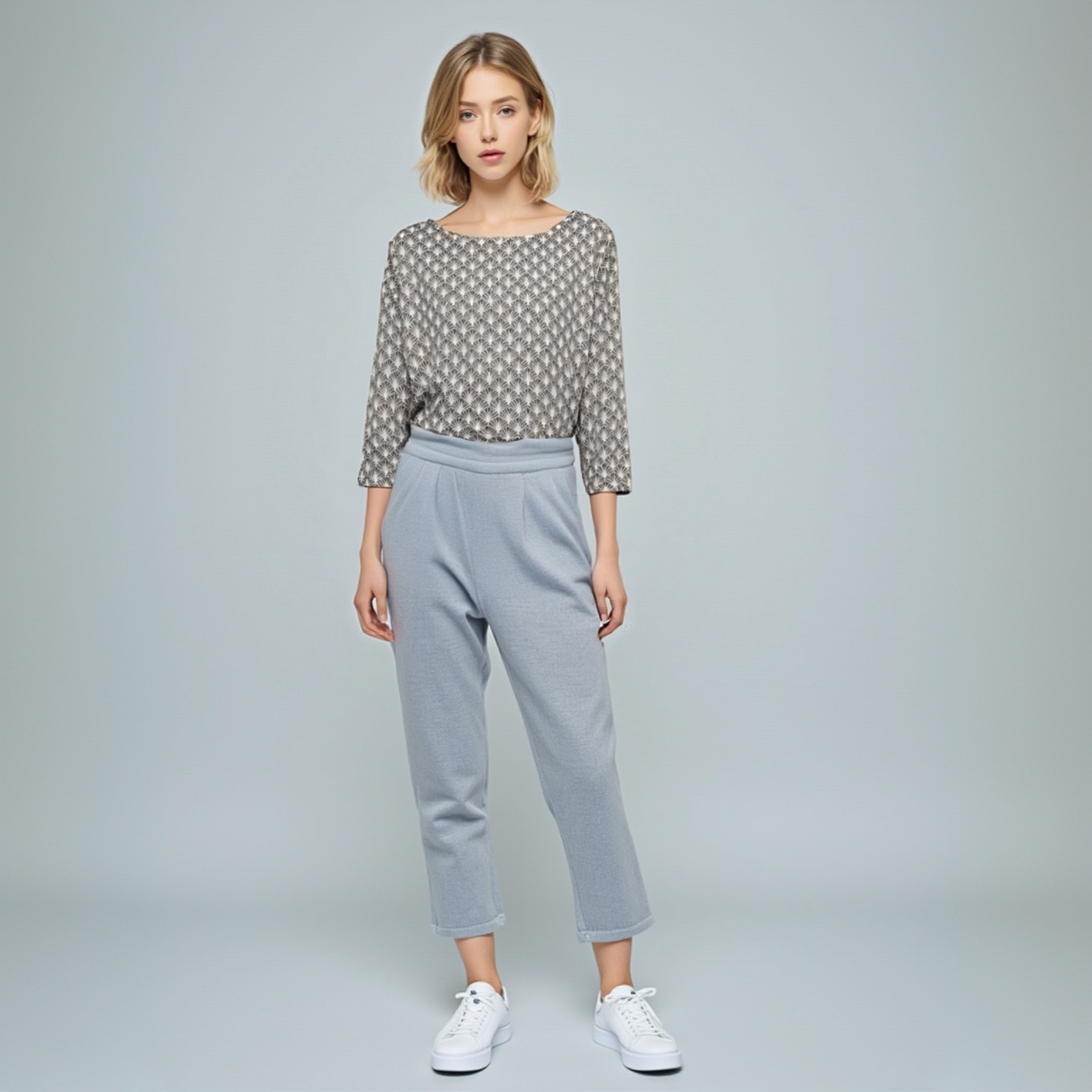 女式T恤新品秋季新品七分袖上衣女 桑蚕丝休闲圆领外穿T恤衫潮