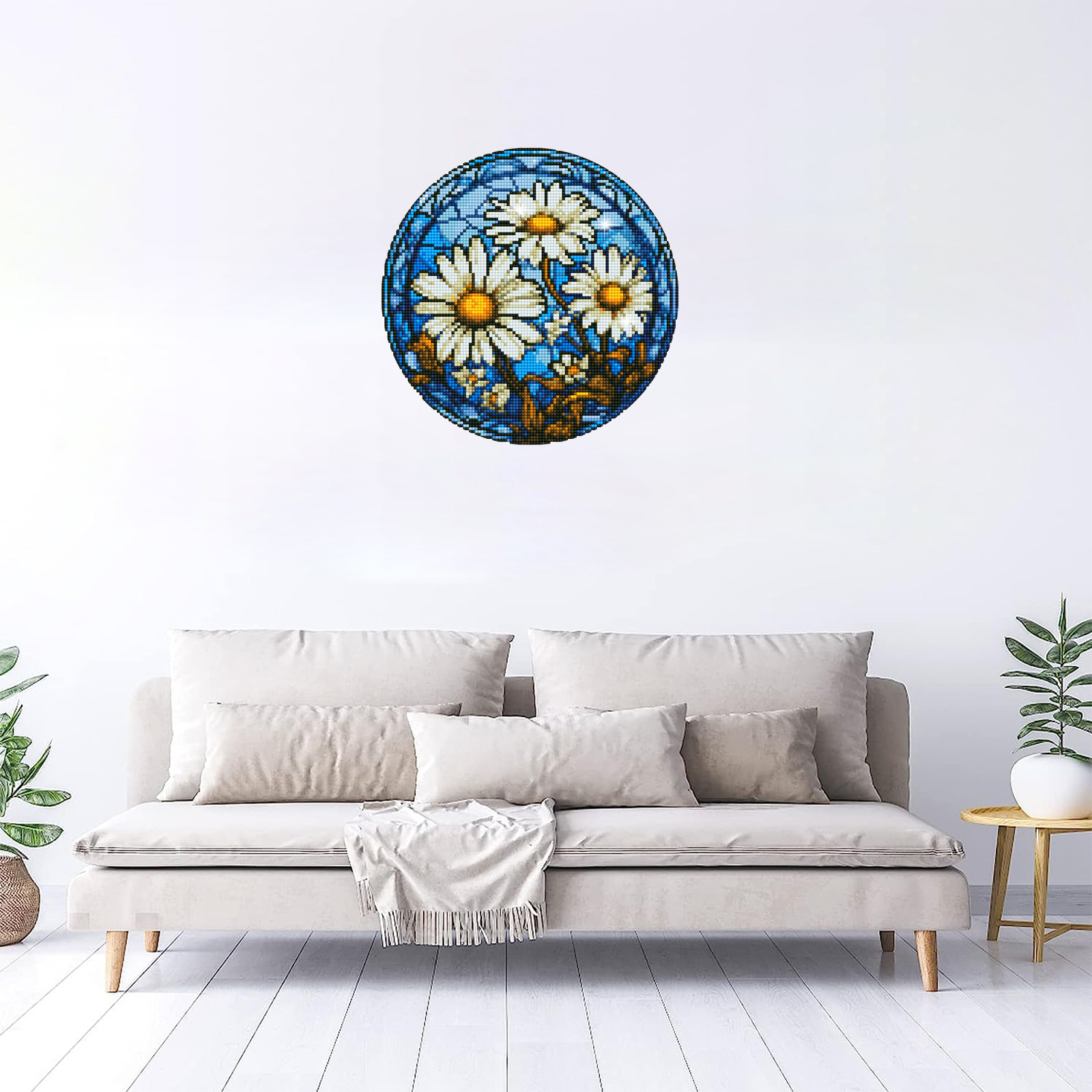 Diamante de dibujos animados flor de margarita pintura de diamante aleatoriamente pegado DIY pinturas de mampostería pegado de pared pegado de ventana hecha a mano pegado de niños diamantes redondos ventas calientes