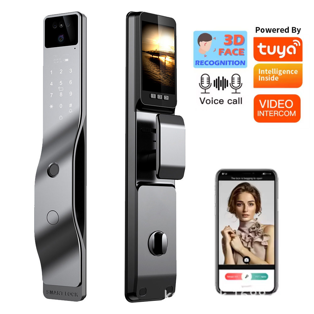 TUYA 3D Face Recogniton Electronic Lock with 6068 mortise