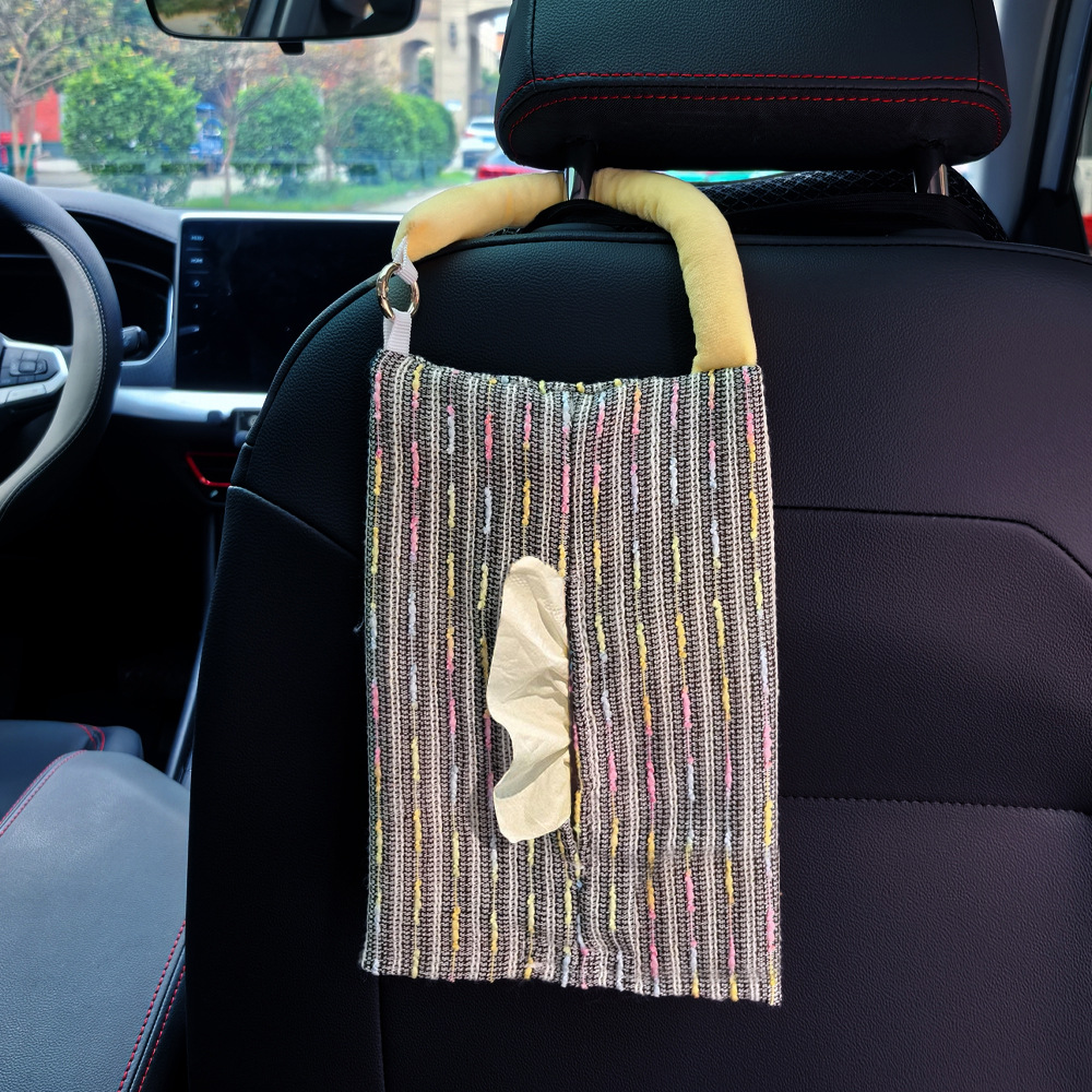Creativa pequeña tela de viento fragante cargada servilletas caja de servilletas para automóviles colgantes caja de servilletas ajustable servilletas image 15