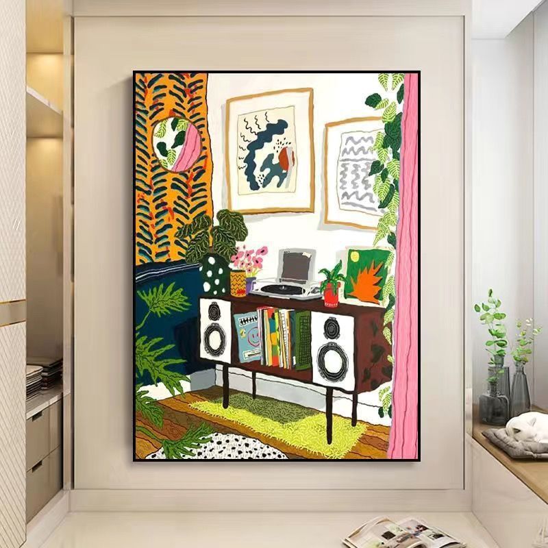 马蒂斯抽象派挂画客厅大幅北欧装饰画高级感小众艺术沙发背景油画|undefined