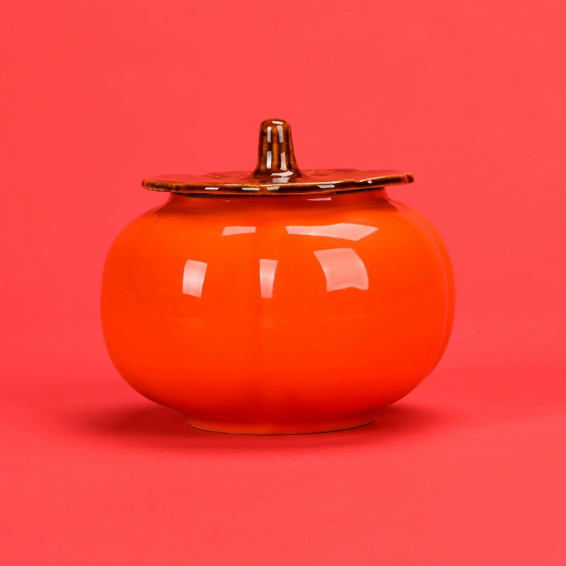 Люкс-легкая керамическая persimmon чайная банка для свадьбы конфетная банка свадебные украшения, засушенные фрукты хранения