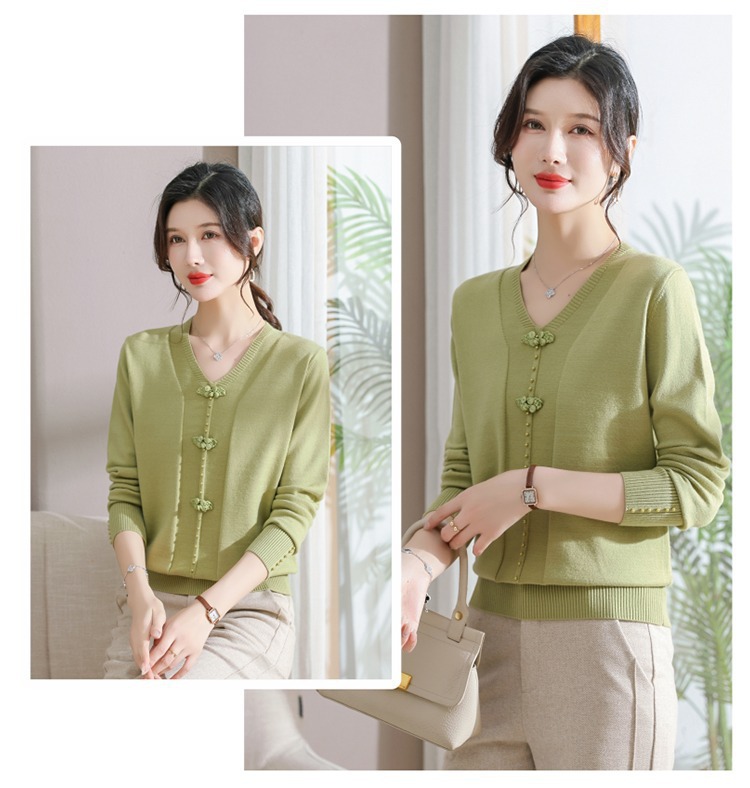 E5894 810K ÁO LEN NỮ TAIRYA ÁO LEN MÙA XUÂN THU ĐÔNG TRUNG NIÊN CỔ CHỮ V THỜI TRANG NỮ G03 SẢN PHẨM MỚI