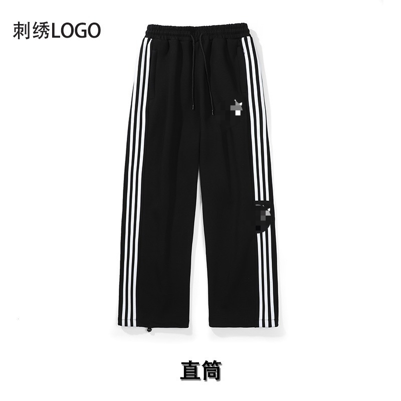 380g Sweatpants for Men and Women, 2025 Autumn New Model, Trefoil Straight-Leg Pants, Loose Casual Three-Stripe Long Pants, Jogger Pants