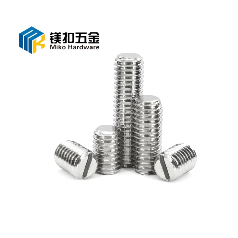 Поставка 304 из нержавеющей стали с прорезями плоский конец установочный винт Безголовый винт одно слово верхний провод M4