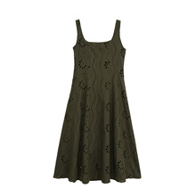 外贸批发夏季新款欧美风 镂空刺绣修身连衣裙3269836