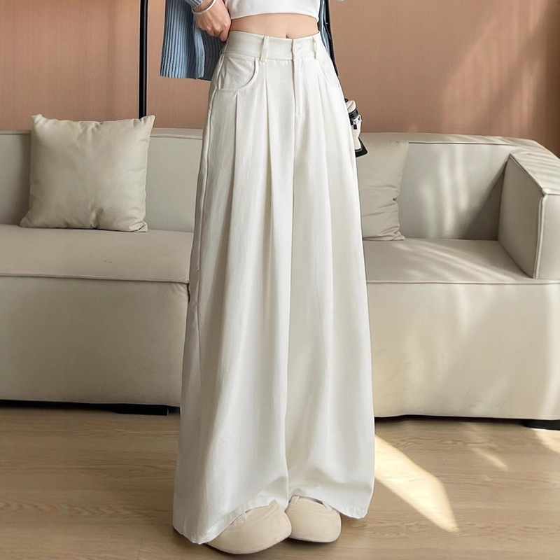 Summer New Slimming High Waist All-match Ice Silk Dape Slim-fit Yamamoto Pants Casual Loose Cotton and Linen Wide-leg Pants