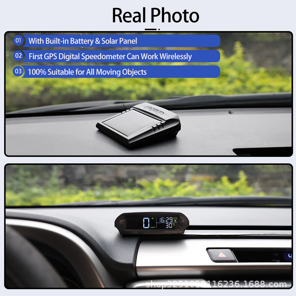 Car Hud Head-Up Display Solar Car Speedometer Wireless Gps + Beidou Car Speedometer Universal Model