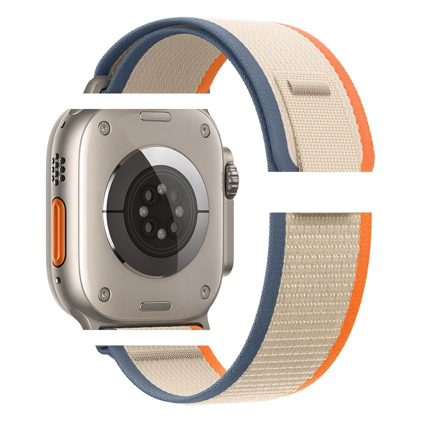 Подходит для Apple Watch Series 11/Ultra 2, официальный ремешок для Apple Watch в стиле Wild Trail Loop с застежкой-липучкой и черной пряжкой.